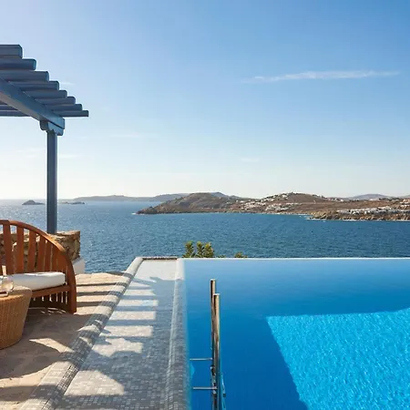 Excellent Mykonos Psarrou Omega 5 Bedrooms Stunning Sea Views Psarrou Villa Mykonos Town
